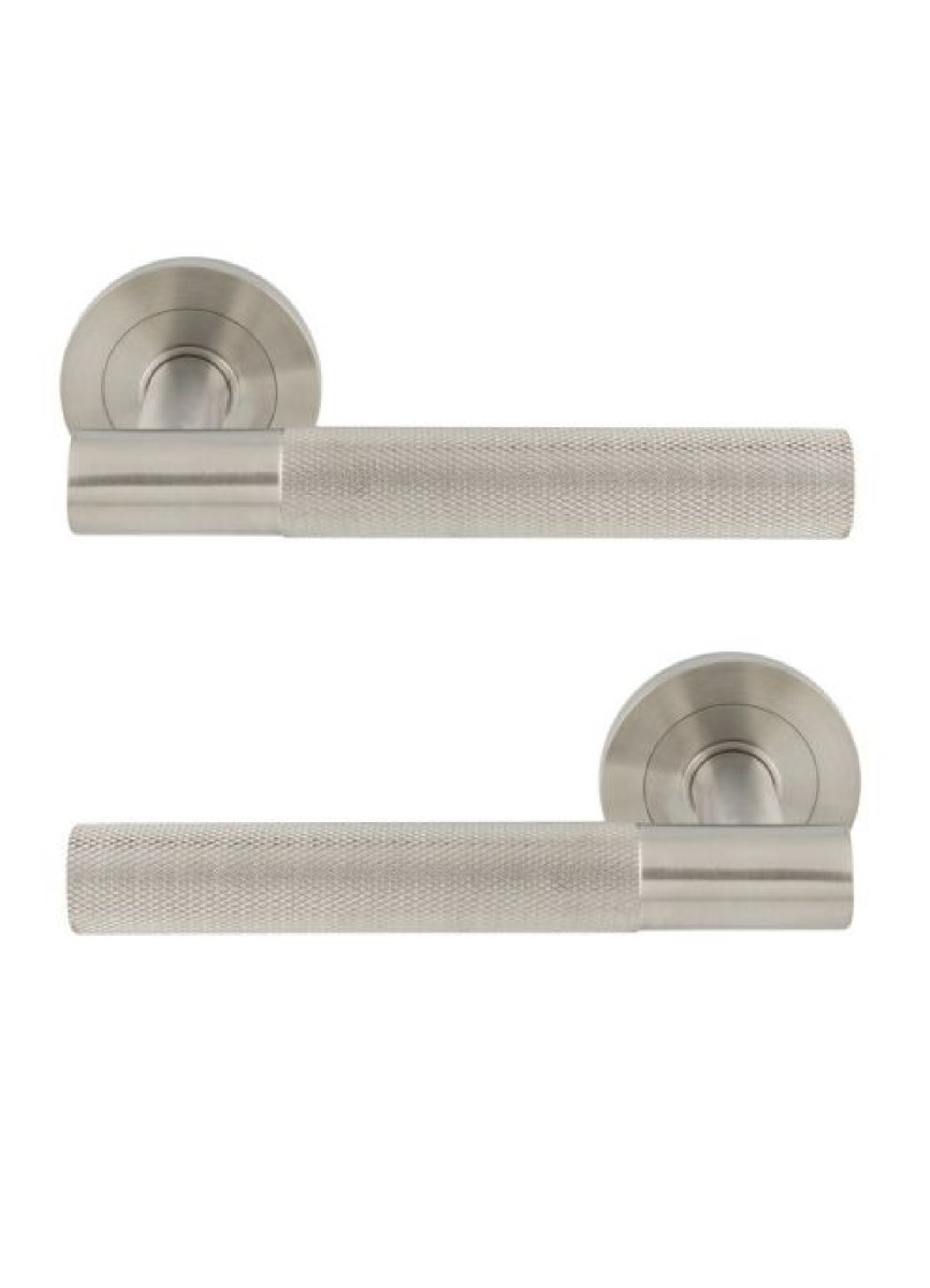 Eurospec Galaxy Lever On Sprung Screw-On Round Rose SWL1171SSS Satin Stainless Steel