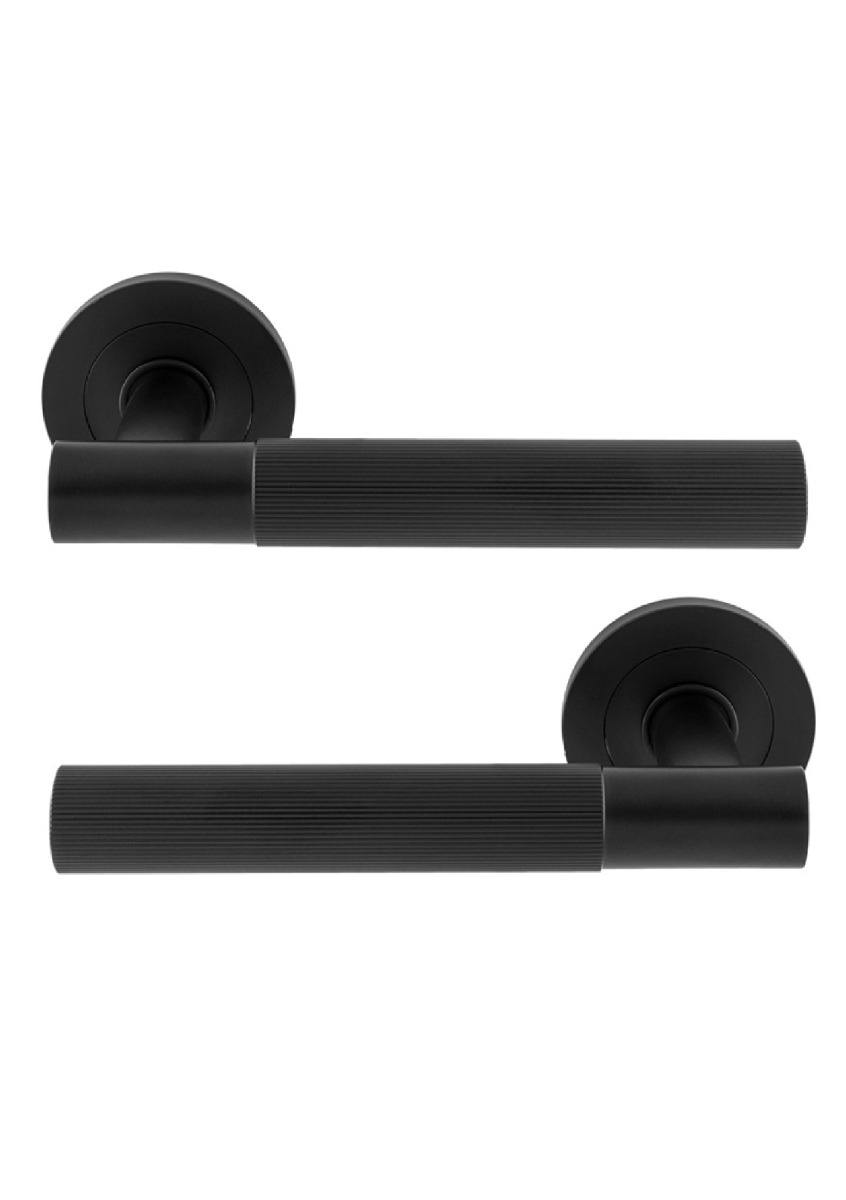 Eurospec Arrow Lever On Sprung Screw-On Round Rose SWL1172MB Matt Black