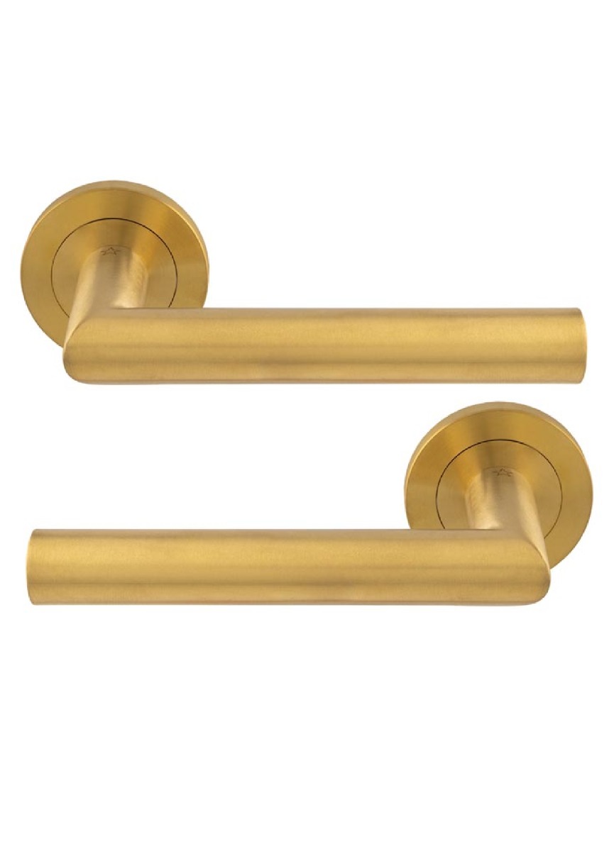 Eurospec SWL1192SPVD Steelworx Treviri Lever On Concealed Fix Round Rose