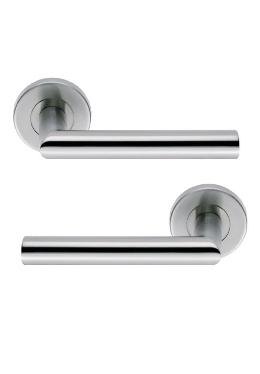 Eurospec SWL1192SSS Steelworx Treviri Swl Lever Screw On Rose Satin Stainless Steel