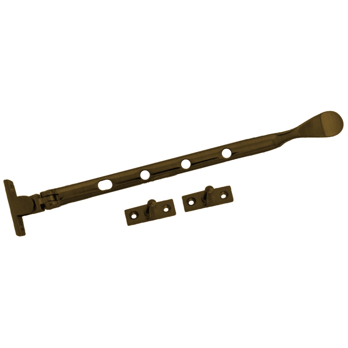 Acre & Clutton Spoon-End Window Casement Stay 254mm - Antique Brass