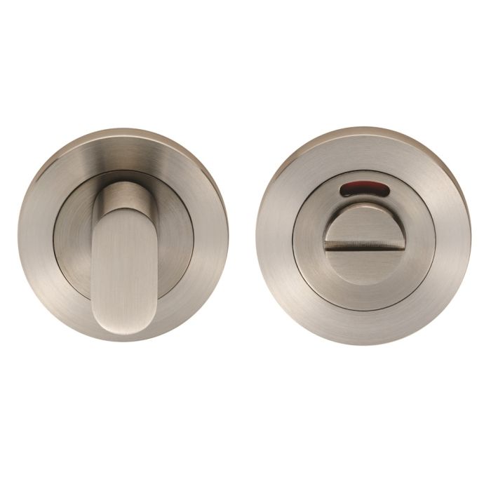 Eurospec SWT1016-ISSS Steelworx Swl Turn & Release On Concealed Fix Round Rose With Indicator - Sss Satin Stainless Steel