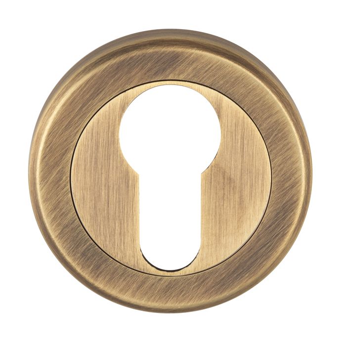 SZM001AB Serozzetta Euro Profile Escutcheon On Concealed Fix Round Rose Antique Brass