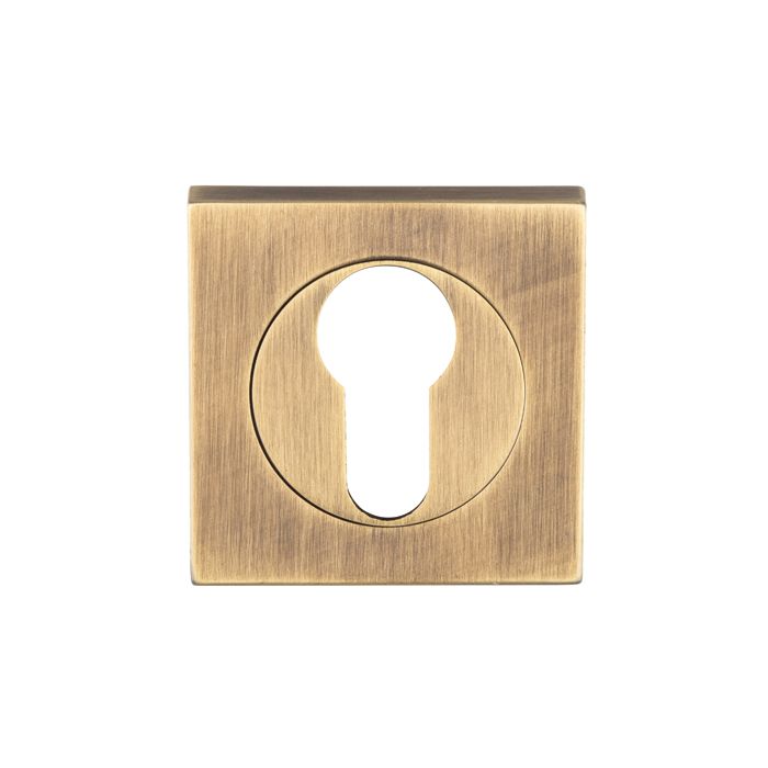 SZM001SQAB Serozzetta Euro Profile Escutcheon On Concealed Fix Square Rose Antique Brass