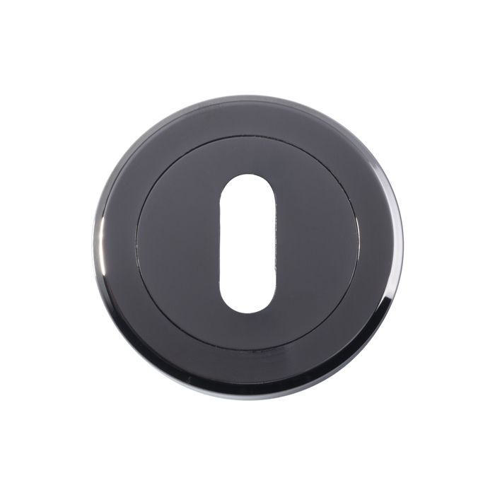 SZM003BN Serozzetta - Escutcheon Lock Profile On Concealed Fix Threaded Round Rose Black Nickel