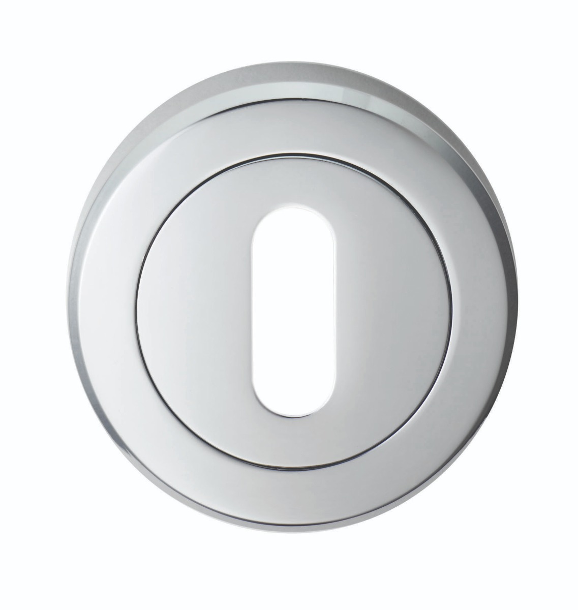 SZM003CP Serozzetta - Escutcheon Lock Profile On Concealed Fix Threaded Round Rose Polished Chrome