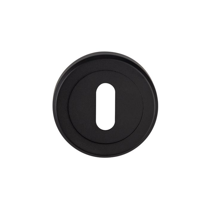SZM003MB Serozzetta - Escutcheon Lock Profile On Concealed Fix Threaded Round Rose Matt Black