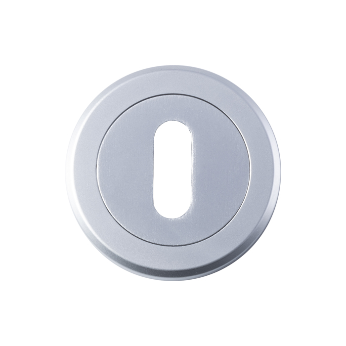 SZM003SC Serozzetta - Escutcheon Lock Profile On Concealed Fix Threaded Round Rose Satin Chrome