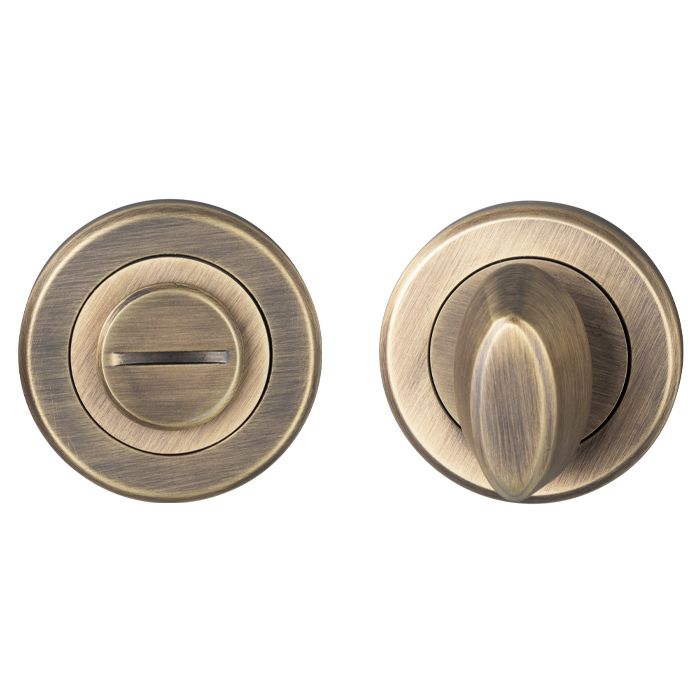 SZM004AB Serozzetta Turn & Release On Concealed Fix Round Rose (4.9 X 70mm Spindle) Antique Brass