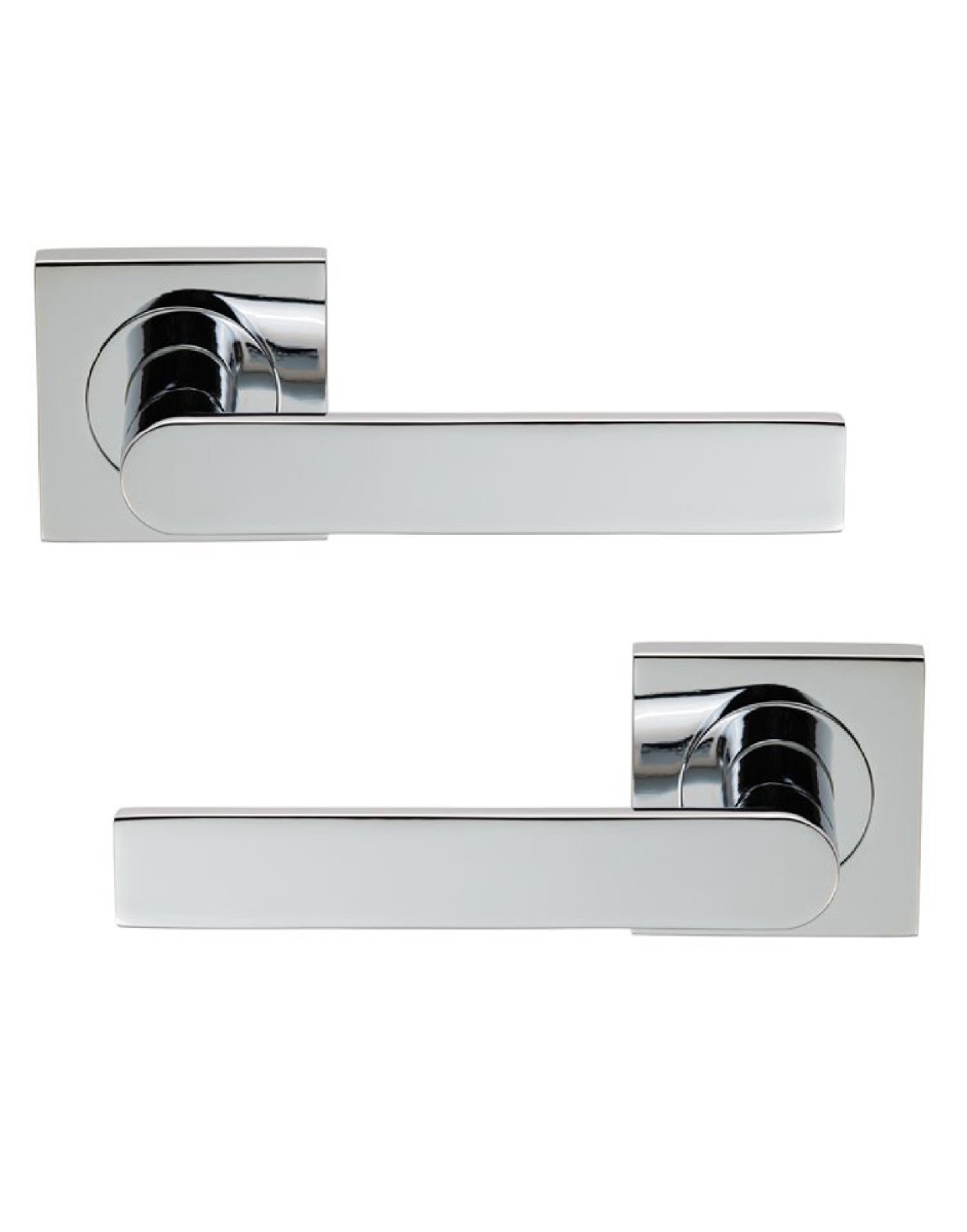 SZM210SQCP Serozzetta Edge Lever On Concealed Fix Square Rose Polished Chrome