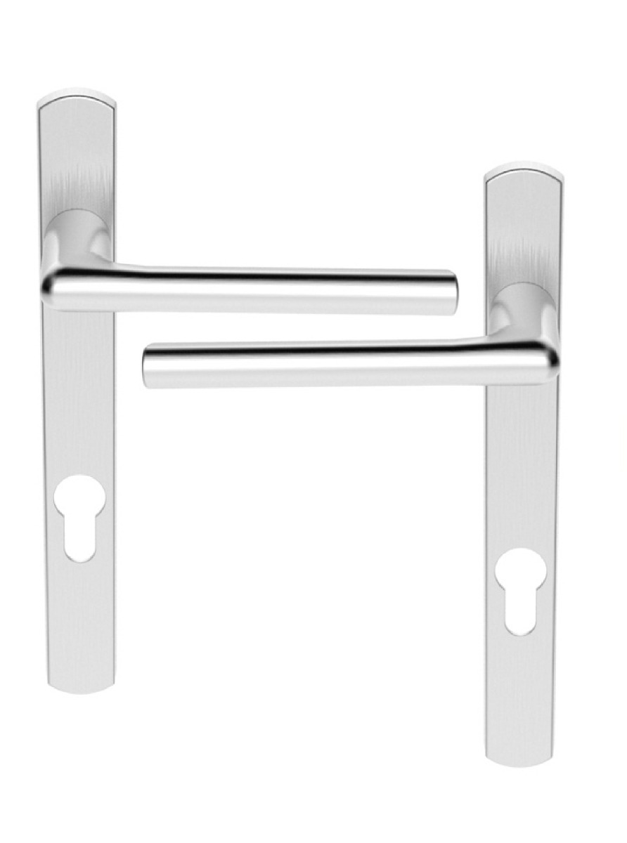 SZS01NP92SC Serozzetta Rosa Lever On Narrow Plate - Lock Euro Profile 92mm C/C Satin Chrome