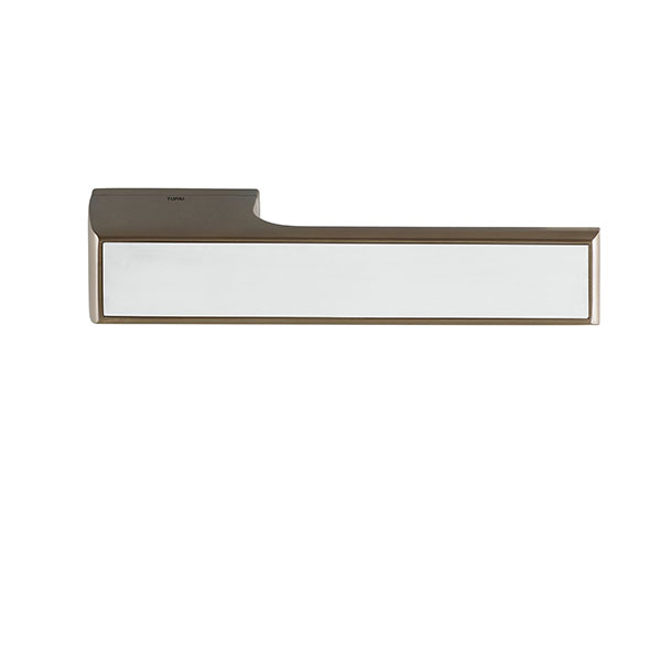 Tupai Rapido VersaLine Tobar Designer Lever on Long Rose - Polished Stainless Steel Decorative Plate - Titanium T3089LPSSTT