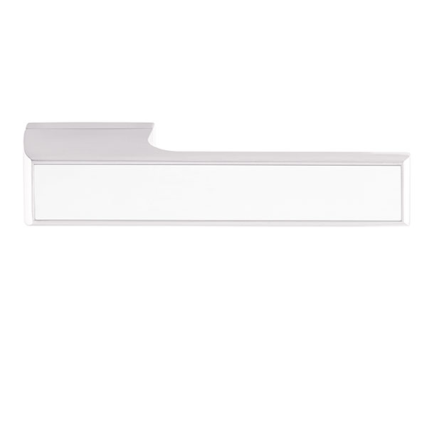 Tupai Rapido VersaLine Tobar Designer Lever on Long Rose - White Decorative Plate - Bright Polished Chrome T3089LWHPC