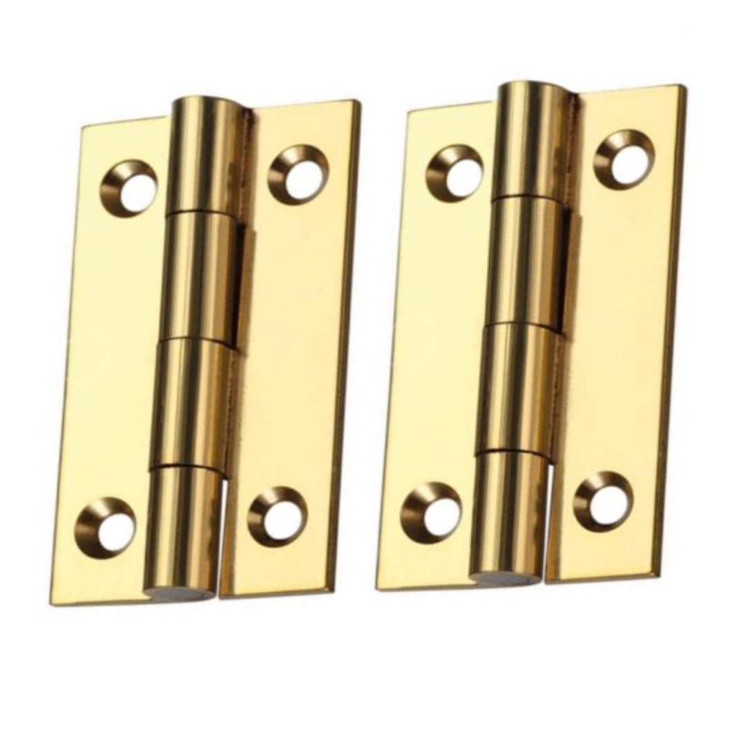 Zoo Hardware TDF100PB Solid Drawn Brass Butt Hinge - 38 x 22 x 1.3mm Polished Brass
