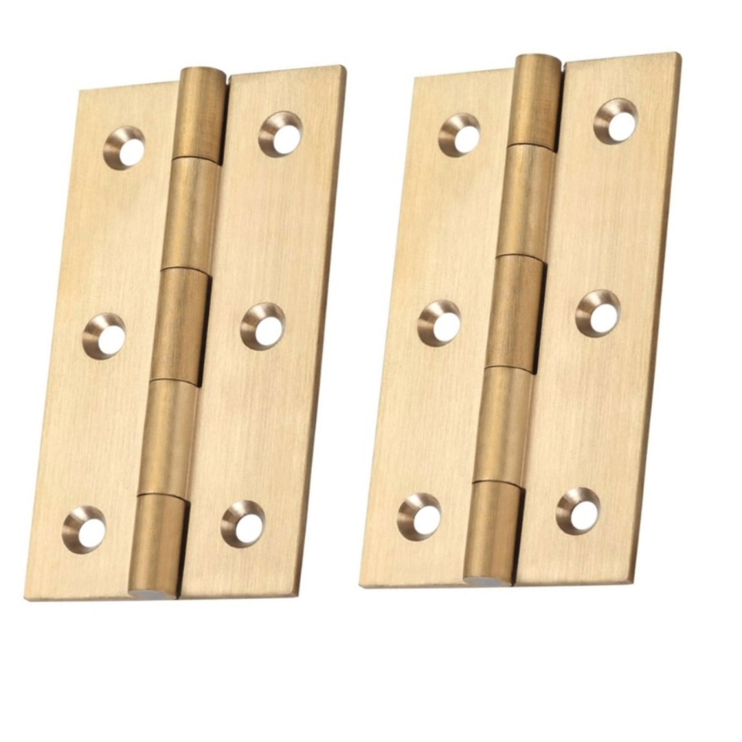 Zoo Hardware TDF115SB Solid Drawn Brass Butt Hinge - 75 x 41 x 2mm Satin Brass