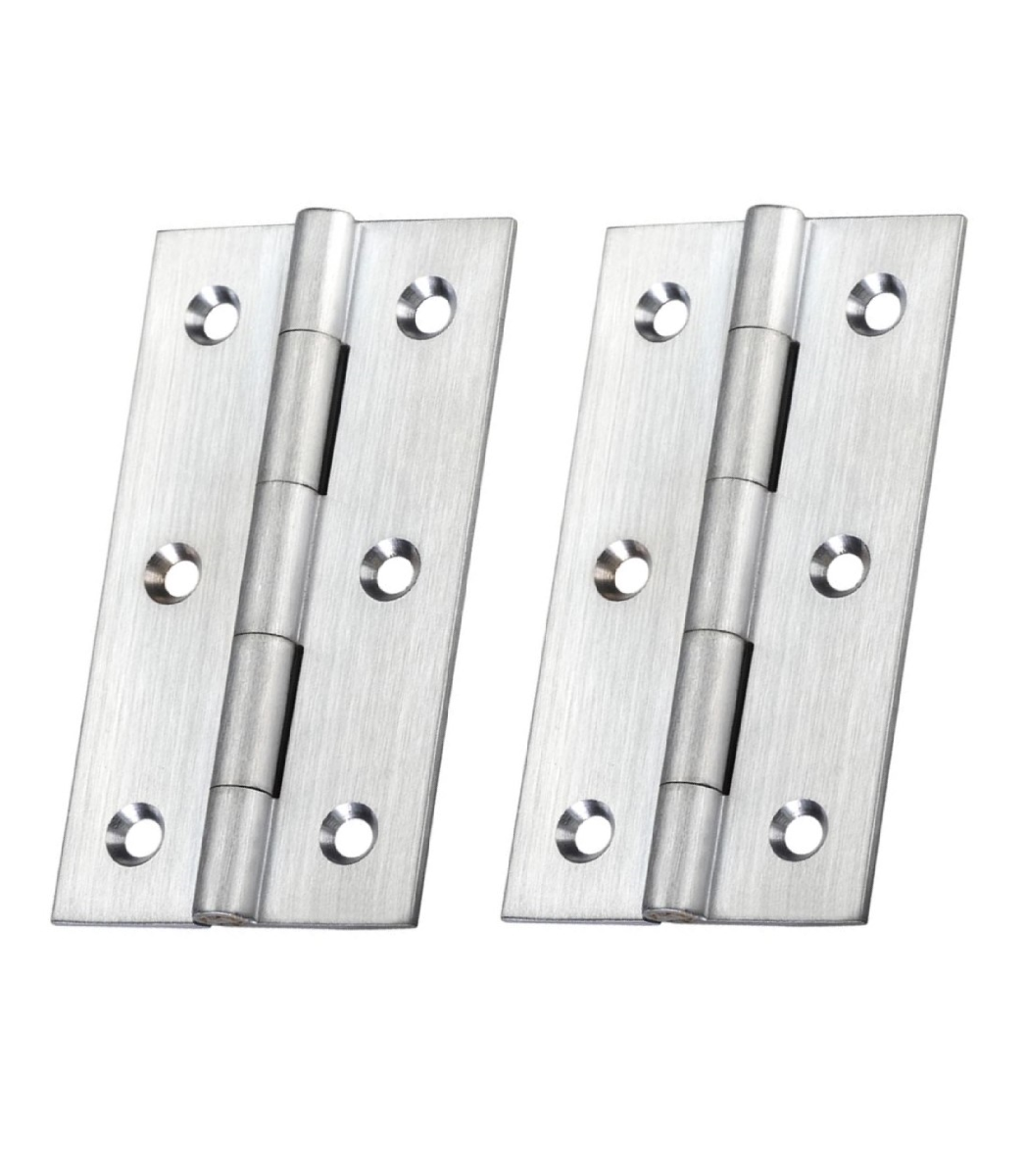 Zoo Hardware TDF115SC Solid Drawn Brass Butt Hinge - 75 x 41 x 2mm Satin Chrome
