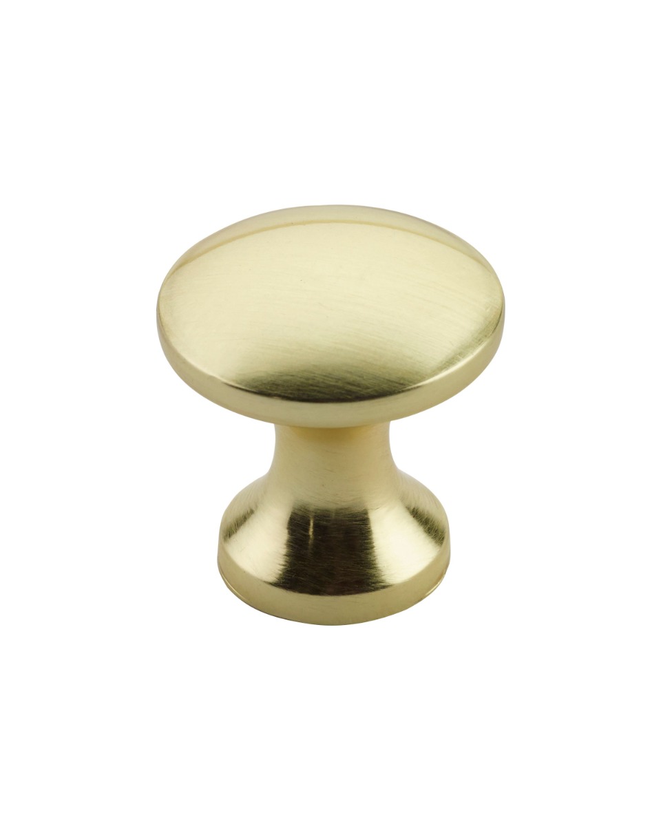Zoo Hardware TDFK24-PG Round Cabinet knob 24.2mm Dia. Polished Brushed Finish