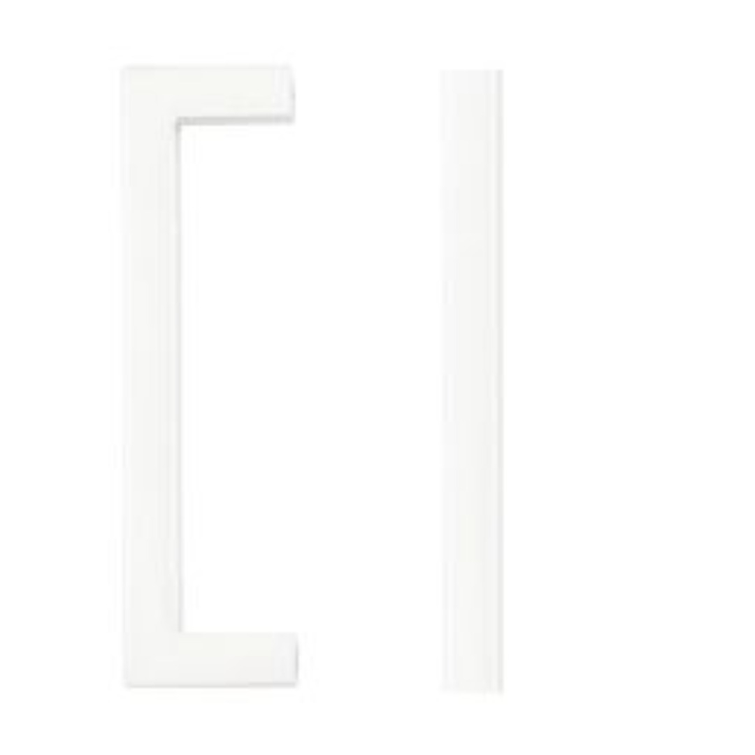 Zoo Hardware TDFPS-96-MW Square Block Cabinet handle 96mm CTC Matt White Finish
