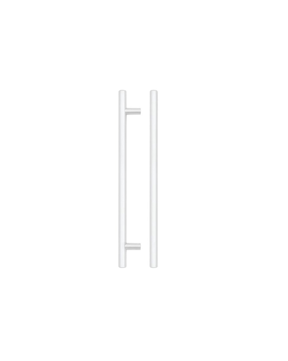 Zoo Hardware T Bar Cabinet handle 192mm CTC, 252mm Total length Matt White TDFPT-192-252MW