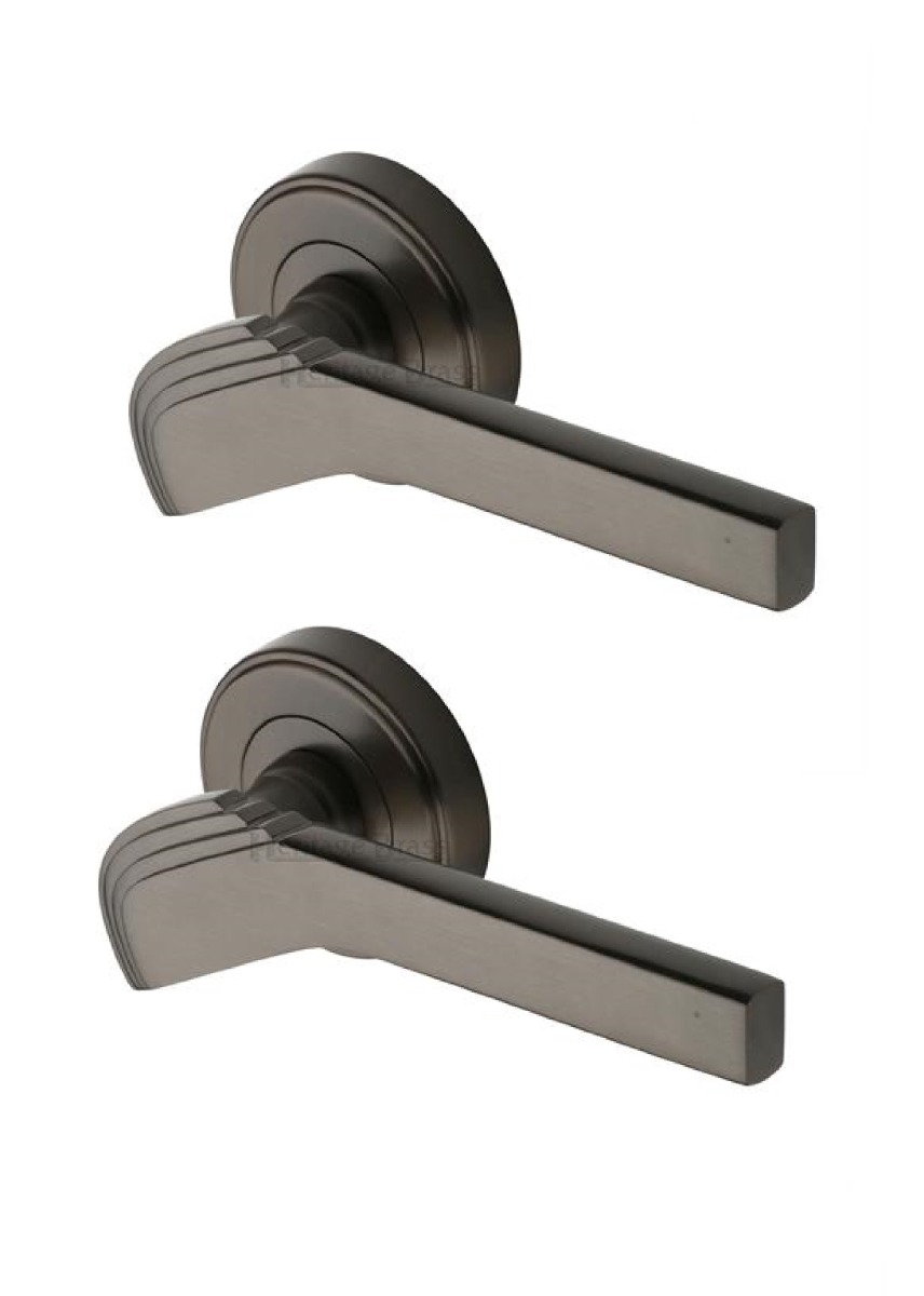 Heritage Brass TIF1926-MB Door Handle Lever on Rose Tiffany Design Matt Bronze Finish