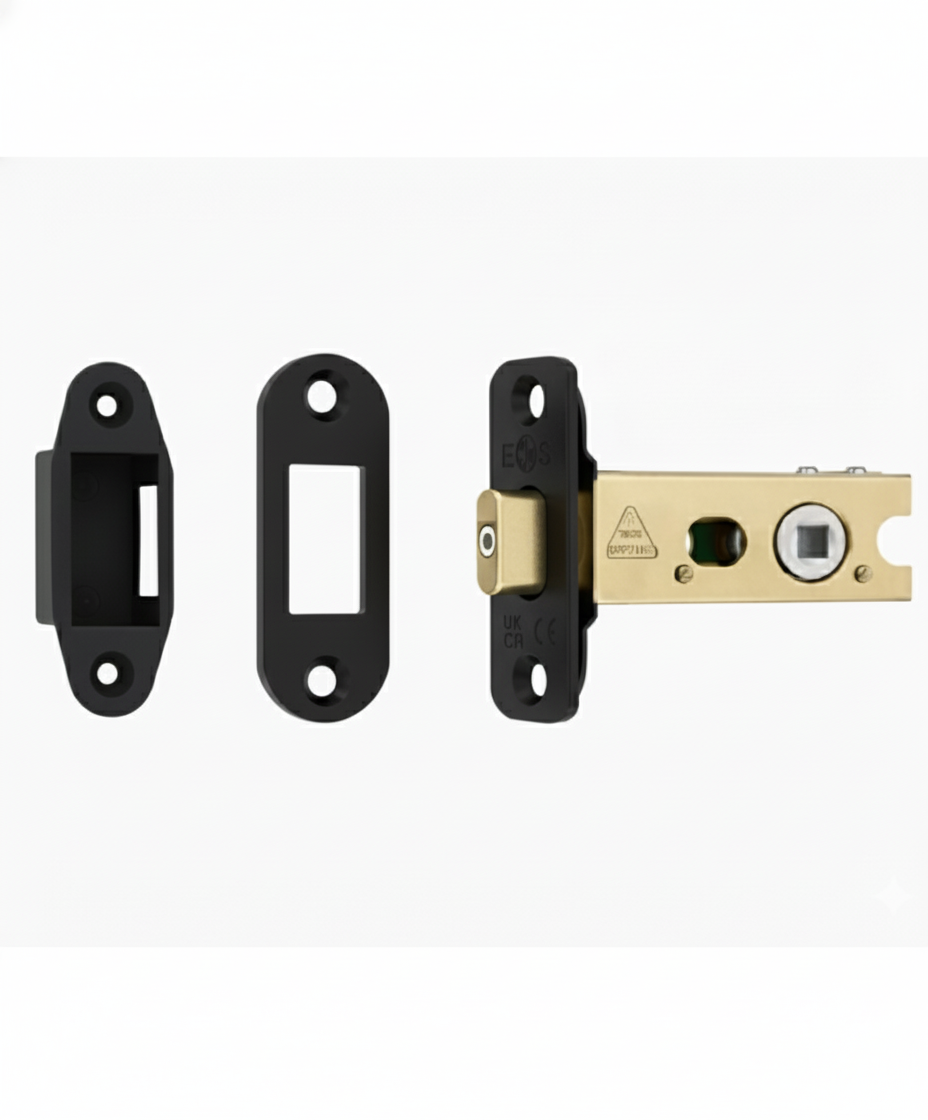 Heavy Duty Deadbolt 76mm - 5mm Follower - Radius Matt Black TLD5030MB/R Eurospec
