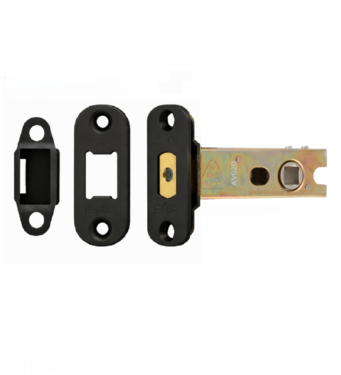 Heavy Duty Deadbolt 76mm - 8mm Follower - Radius Matt Black TLD5830MB/R Eurospec