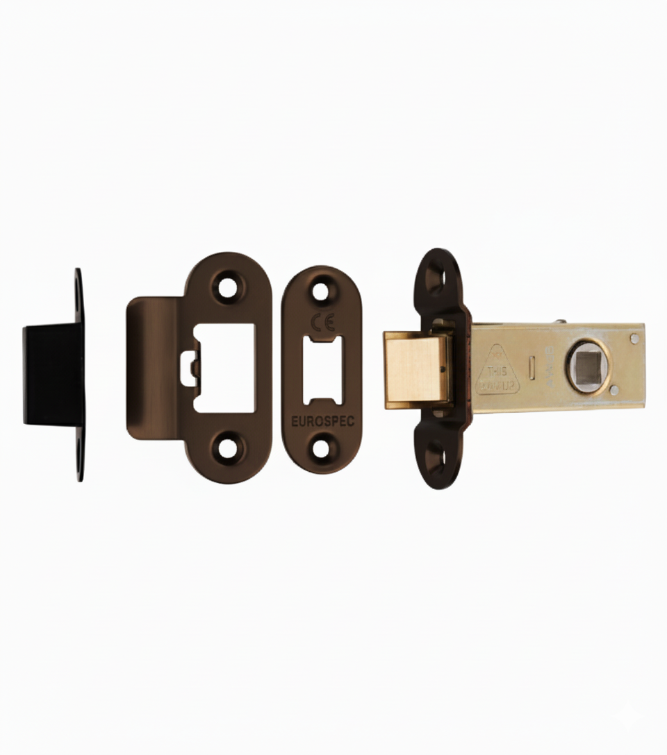 Heavy Duty Tubular Latch 64mm - 8mm Follower - Radius Matt Bronze TLS5025MBRZ/R Eurospec