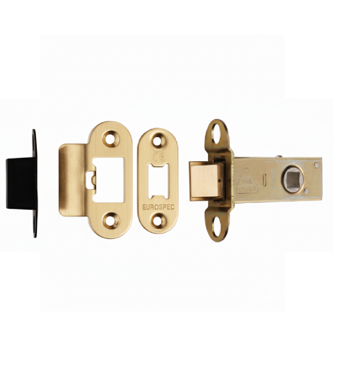 Heavy Duty Tubular Latch 64mm - 8mm Follower - Radius Stainless Brass TLS5025PVD/R Eurospec