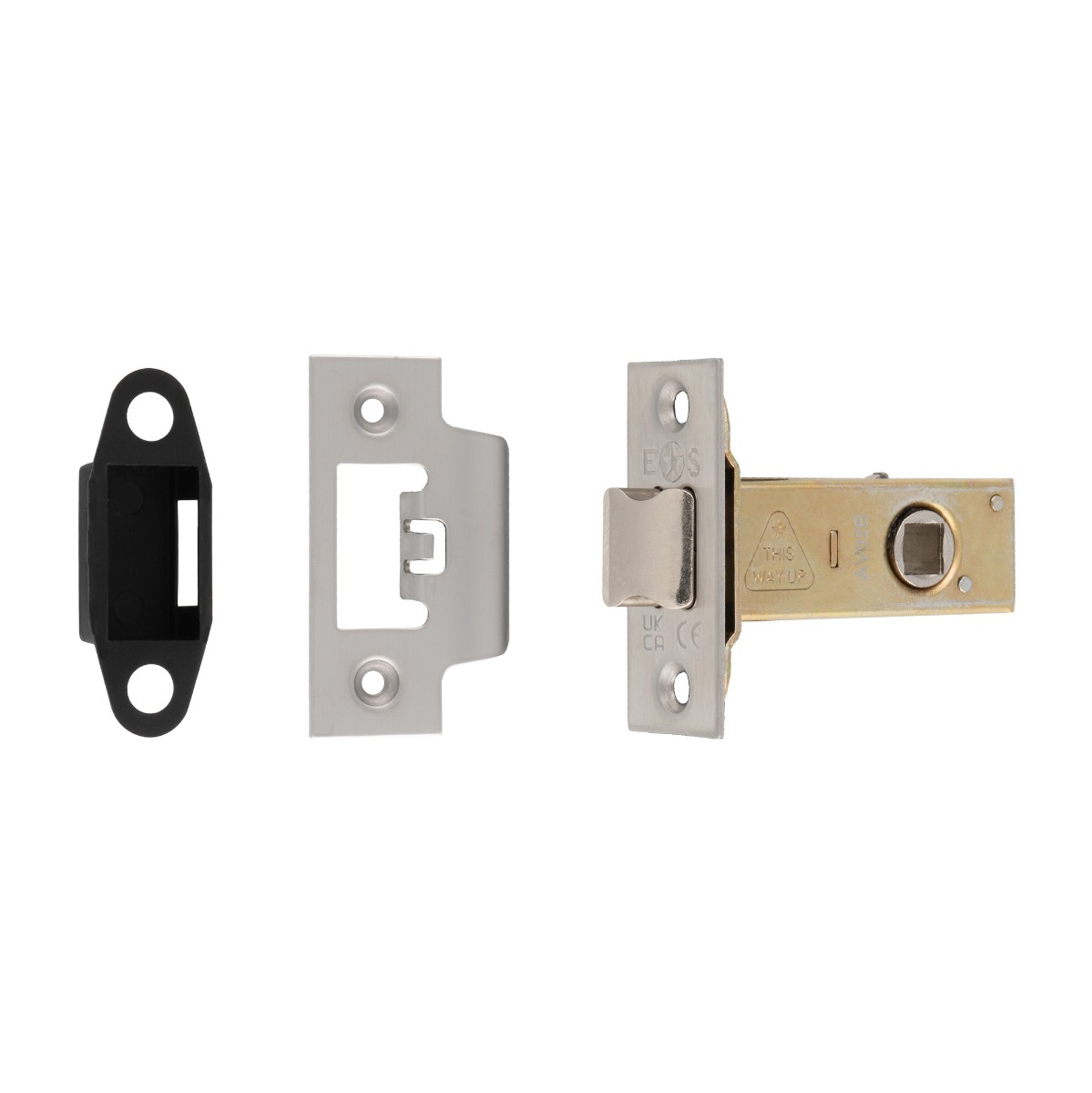 Architectural Heavy Duty Tubular Latch Square 64mm with 45mm Backset Bright Stainless Steel TLS5025BSS by Eurospec