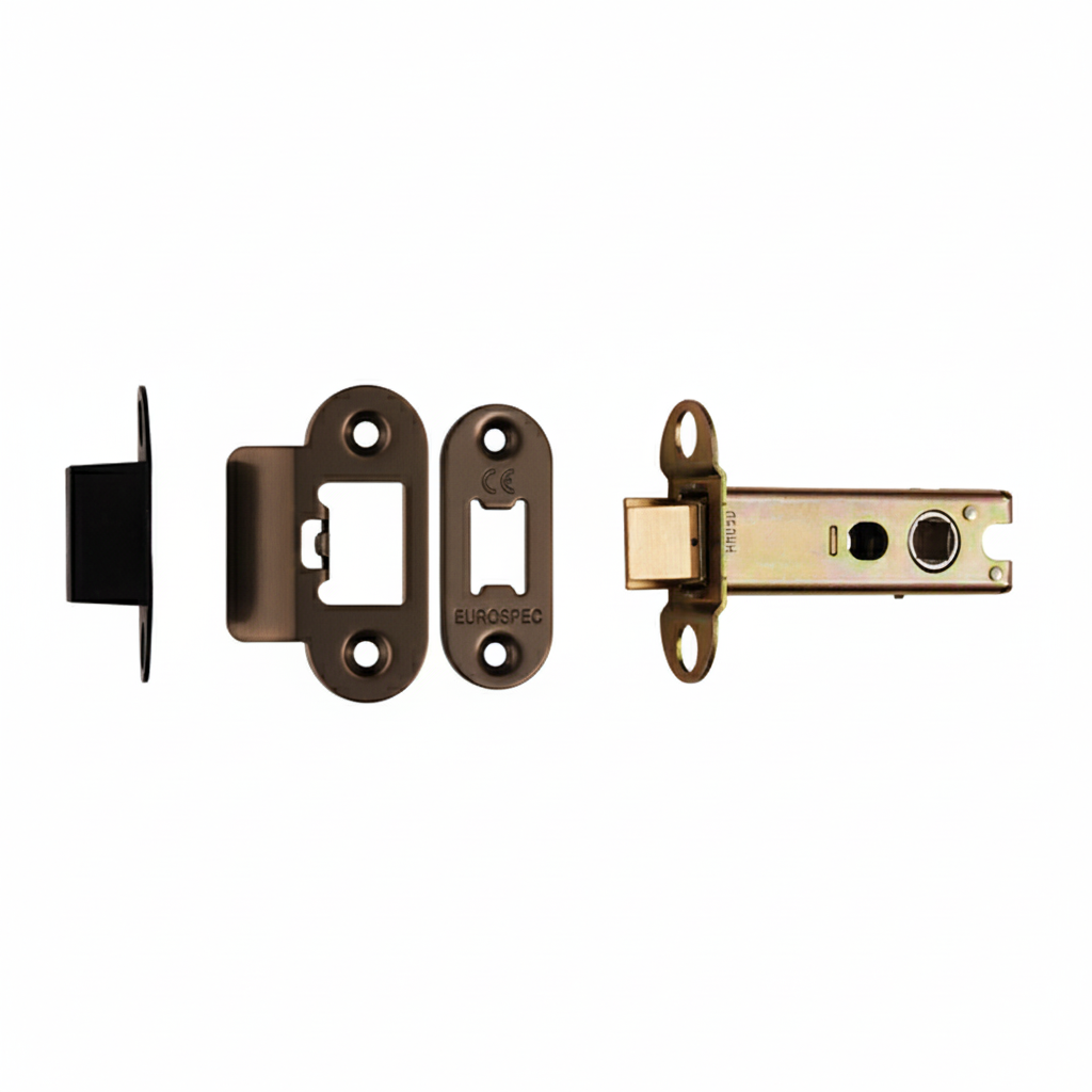 Heavy Duty Tubular Latch 76mm - 8mm Follower - Radius Matt Bronze TLS5030MBRZ/R Eurospec