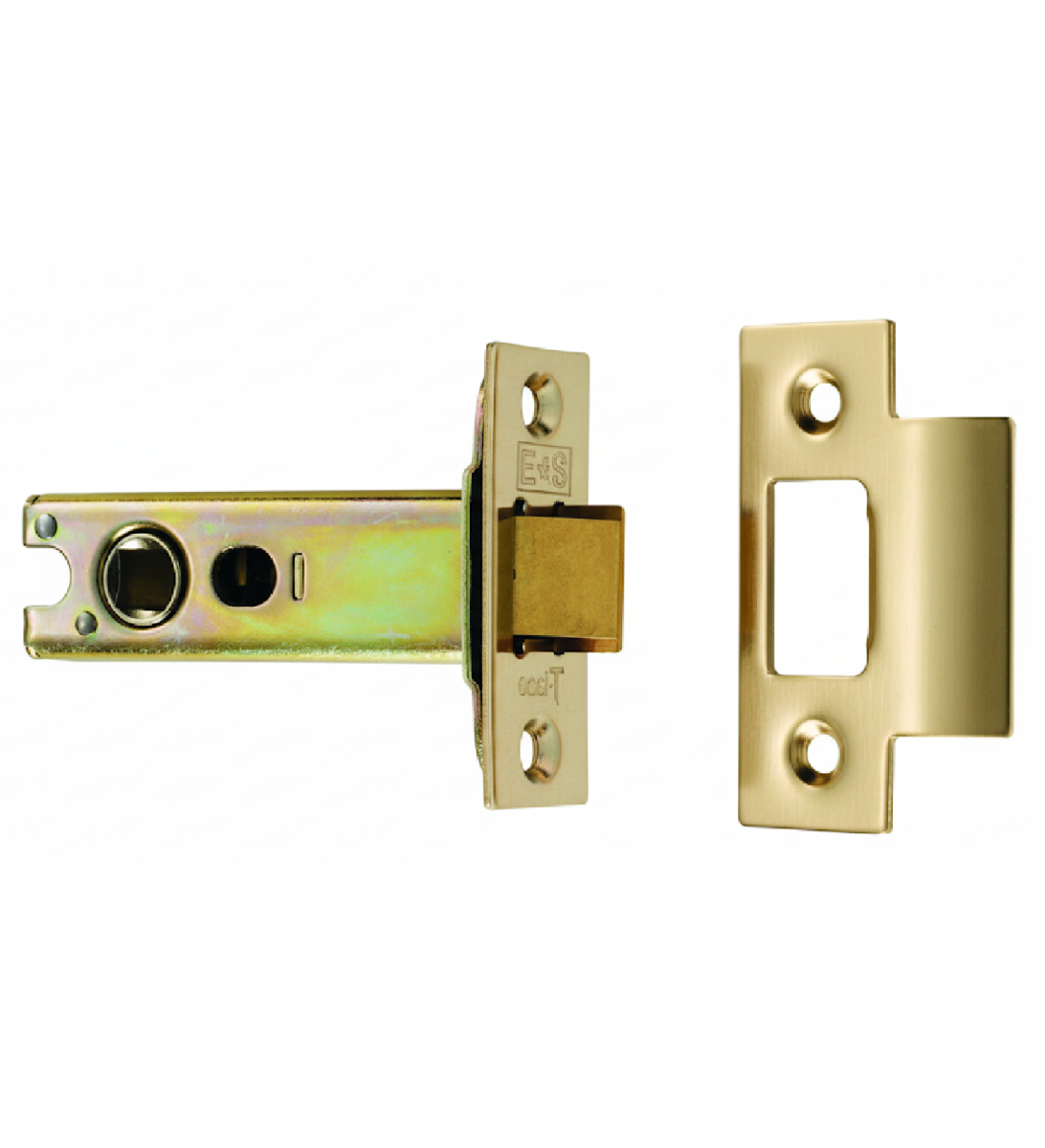 Heavy Duty Tubular Latch 76mm - 8mm Follower - Square Stainless Brass TLS5030PVD Eurospec