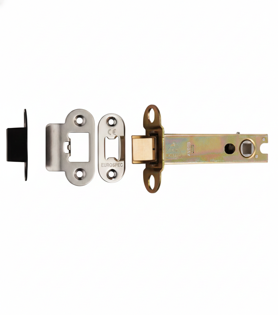 Heavy Duty Tubular Latch 102mm - 8mm Follower - Square Bright Stainless Steel TLS5040BSS Eurospec