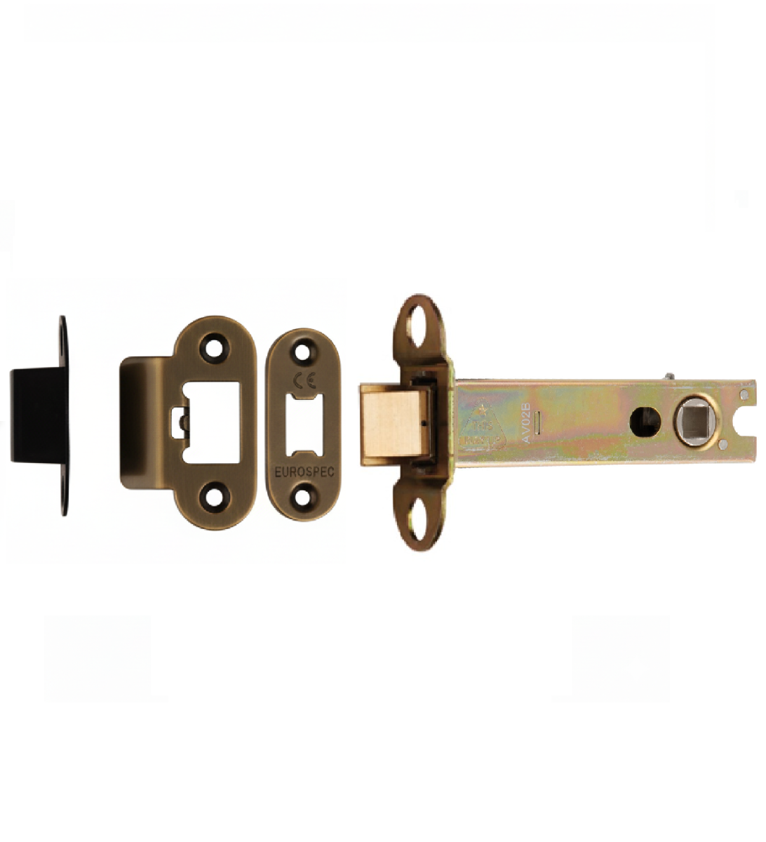 Heavy Duty Tubular Latch 102mm - 8mm Follower - Radius Matt Bronze TLS5040MBRZ/R Eurospec