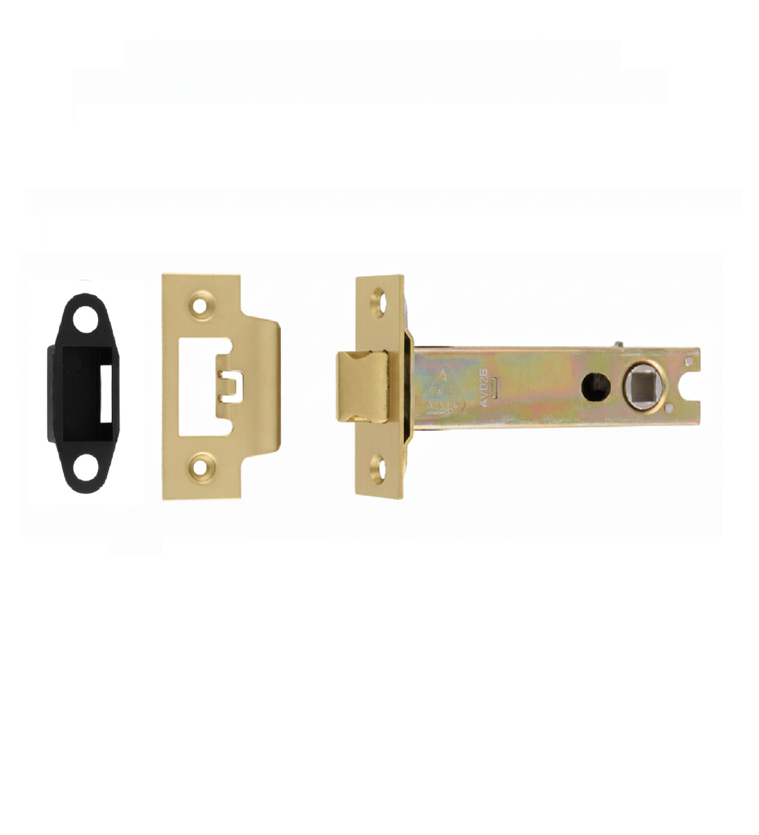Heavy Duty Tubular Latch 102mm - 8mm Follower - Square Satin Brass TLS5040SB Eurospec