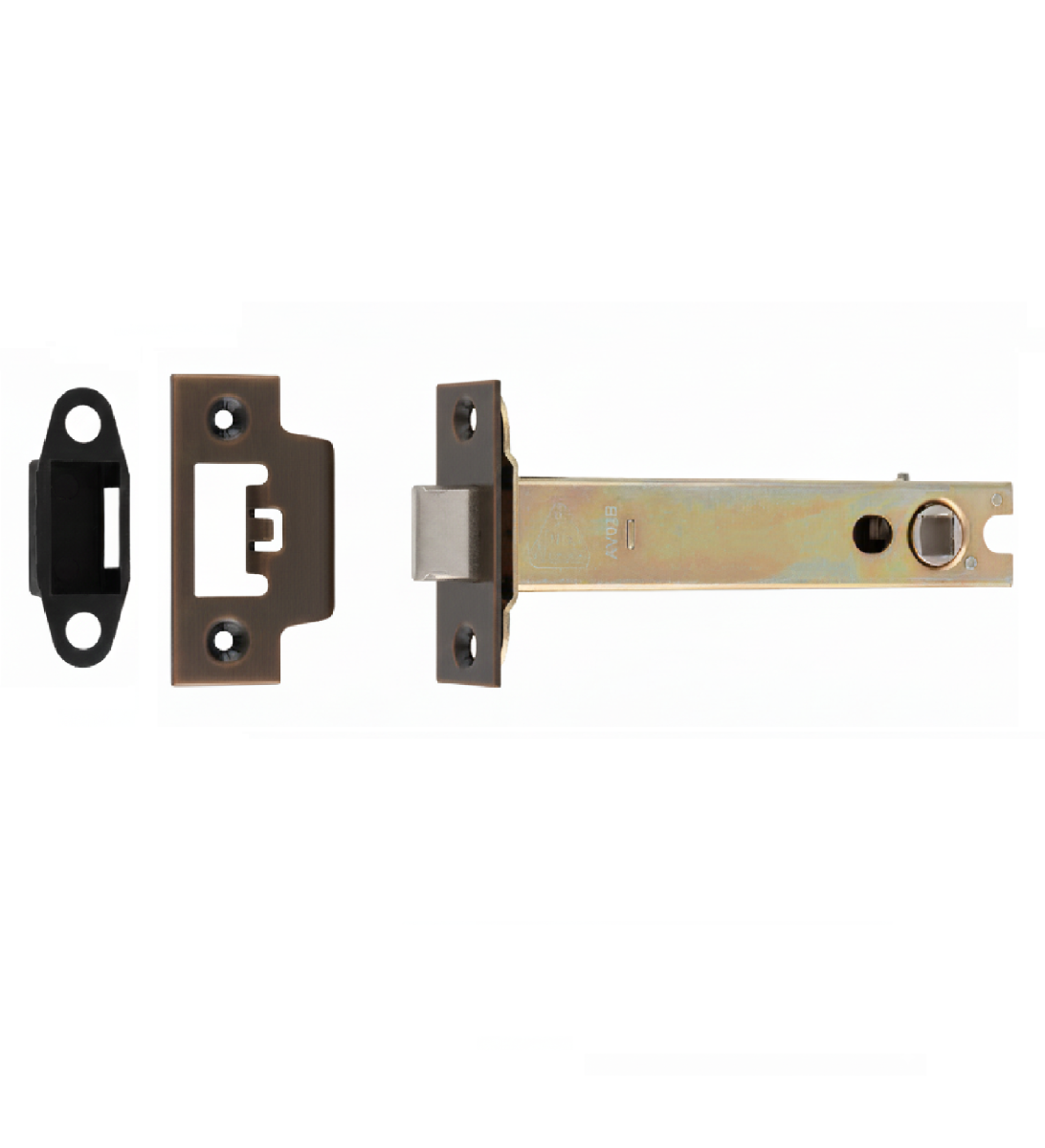 Heavy Duty Tubular Latch 127mm - 8mm Follower - Square Matt Bronze TLS5050MBRZ Eurospec