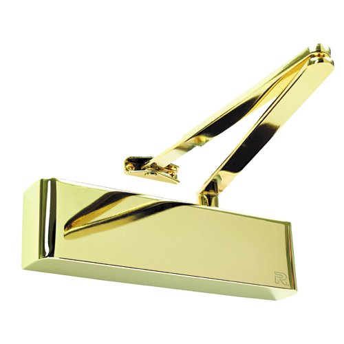 Rutland TS.5204 Door Closer, BC c/w Semi-Radius Cover, Flatbar Armset PVD Brass