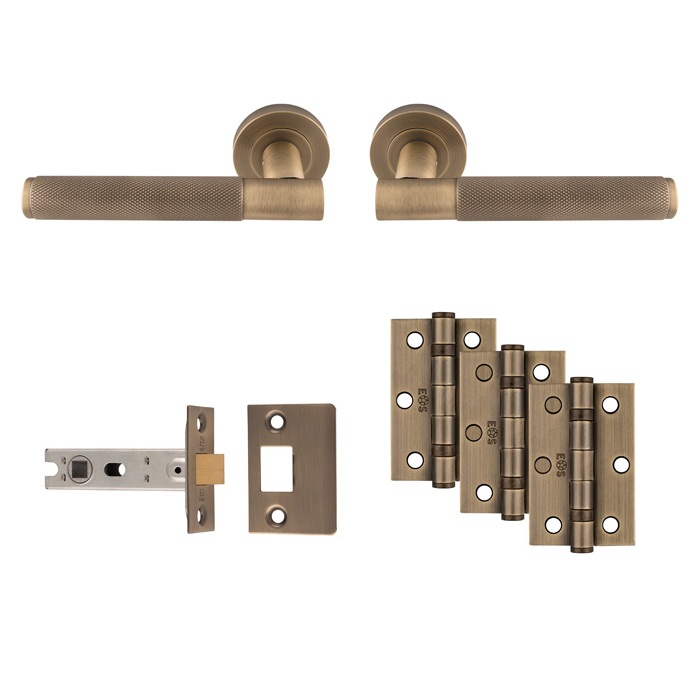 SEROZZETTA Lagos Latch Pack - Ultimate Door Handle Pack Antique Brass