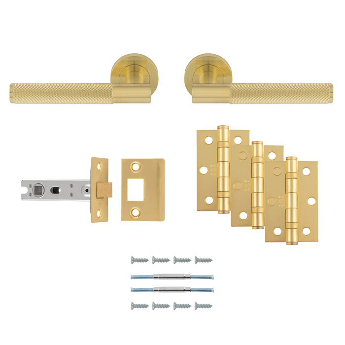 SEROZZETTA Lagos Latch Pack - Ultimate Door Handle Pack Satin Brass