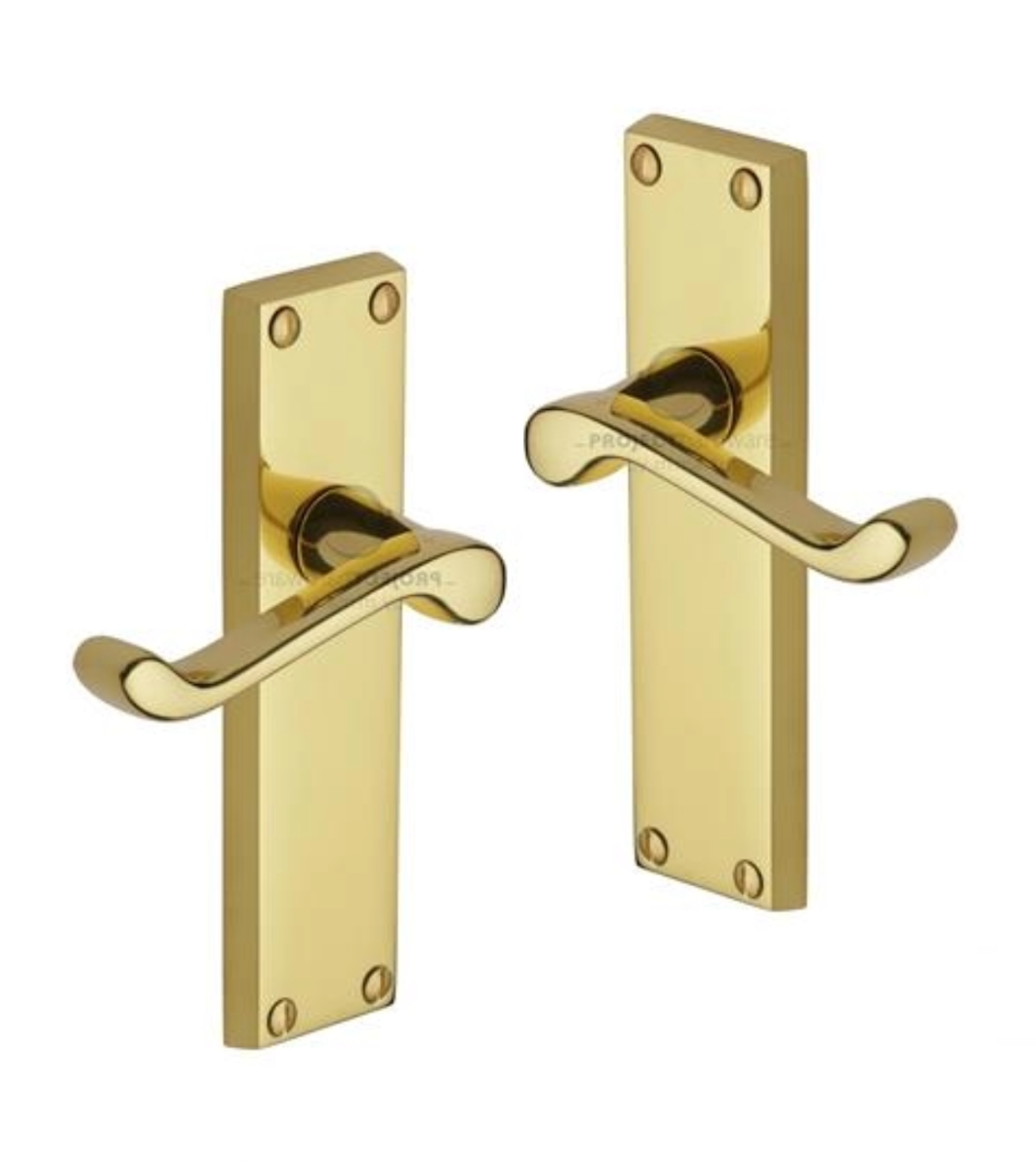 Project Hardware PR605-PB Door Handle Lever Latch Malvern Design Polished Brass finish