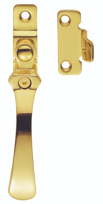Carlisle Brass V1005LCK Victorian - Casement Fastener (Wedge Pattern - Lockable) Polished Brass