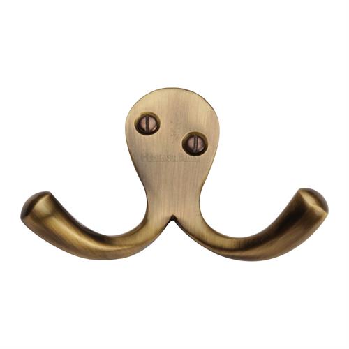 Heritage Brass V1060-AT Double Coat Hook Antique finish