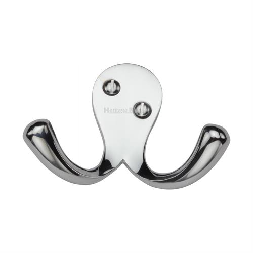Heritage Brass V1060-PC Double Coat Hook Polished Chrome finish