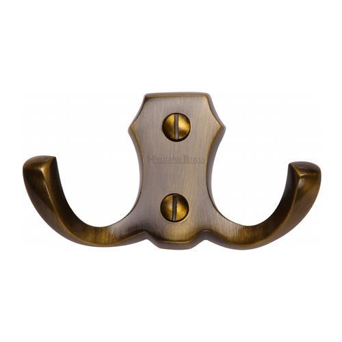 Heritage Brass V1062-AT Double Coat Hook Antique finish