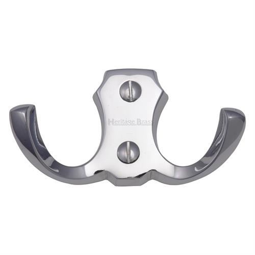 Heritage Brass V1062-PC Double Coat Hook Polished Chrome finish