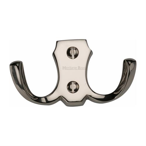 Heritage Brass V1062-PNF Double Coat Hook Polished Nickel Finish