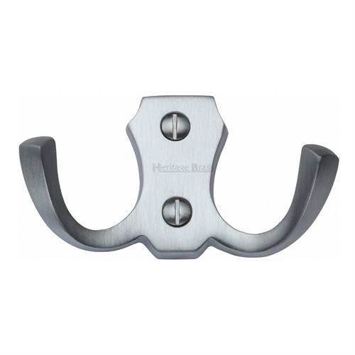 Heritage Brass V1062-SC Double Coat Hook Satin Chrome finish