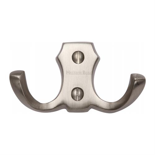 Heritage Brass V1062-SN Double Coat Hook Satin Nickel finish