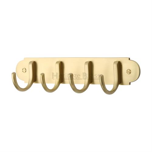 Heritage Brass V1079-SB Coat Hooks on Plate Satin Brass Finish