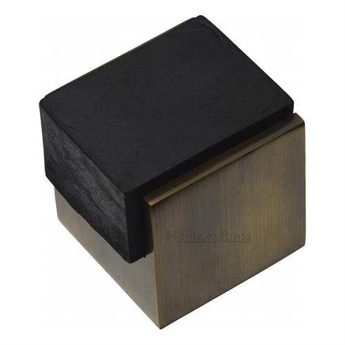 Heritage Brass V1082-AT Door Stop Square Floor Mounted Design Antique Finish