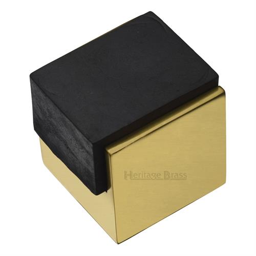 Heritage Brass V1082-PB Door Stop Square Floor Mounted Design Polished Brass Finish